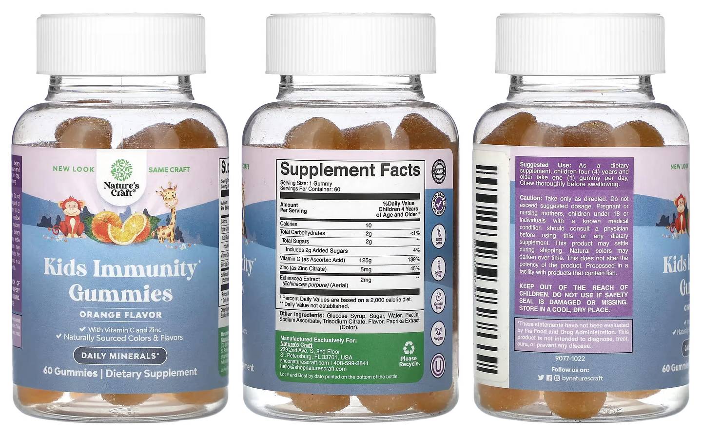 Nature's Craft, Kids Immunity Gummies packaging