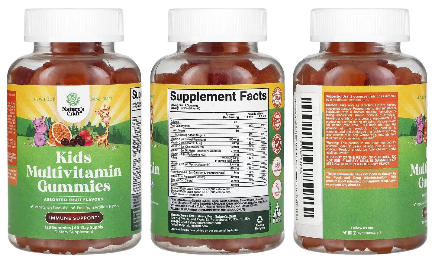 Nature's Craft, Kids Multivitamin Gummies packaging