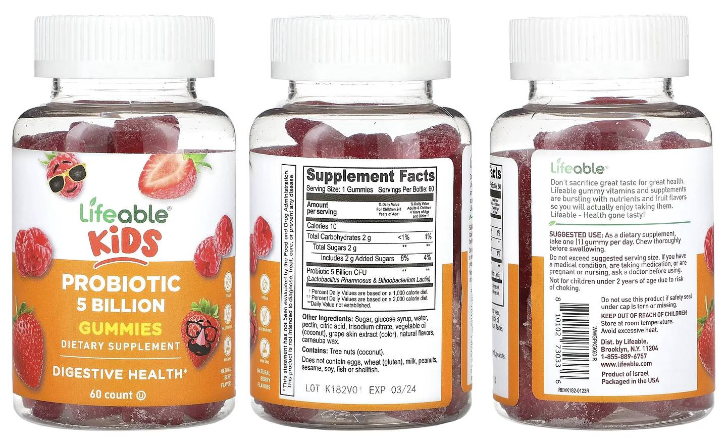 Lifeable, Kids Probiotic Gummies packaging