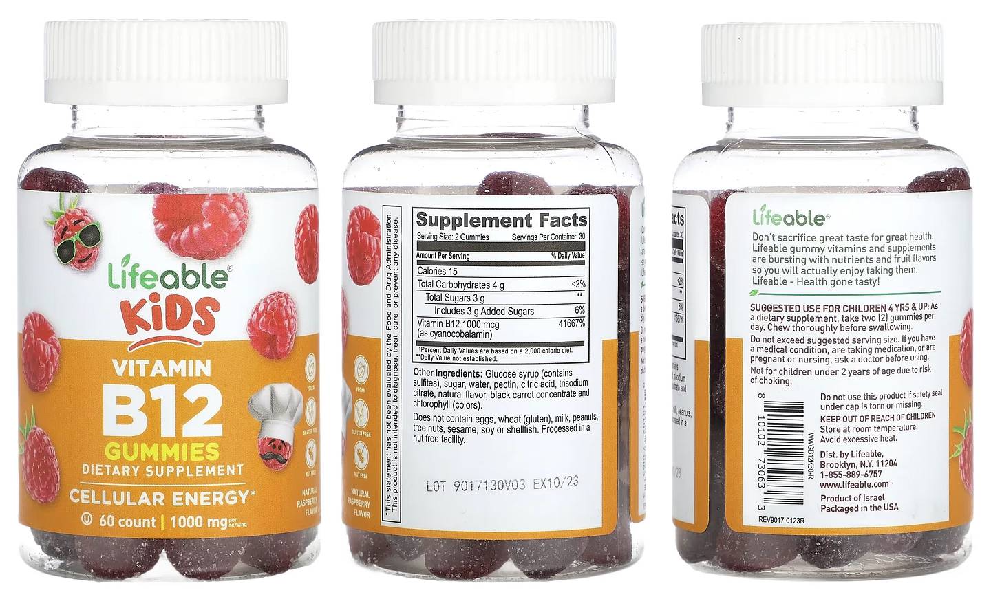 Lifeable, Kids Vitamin B12 Gummies packaging