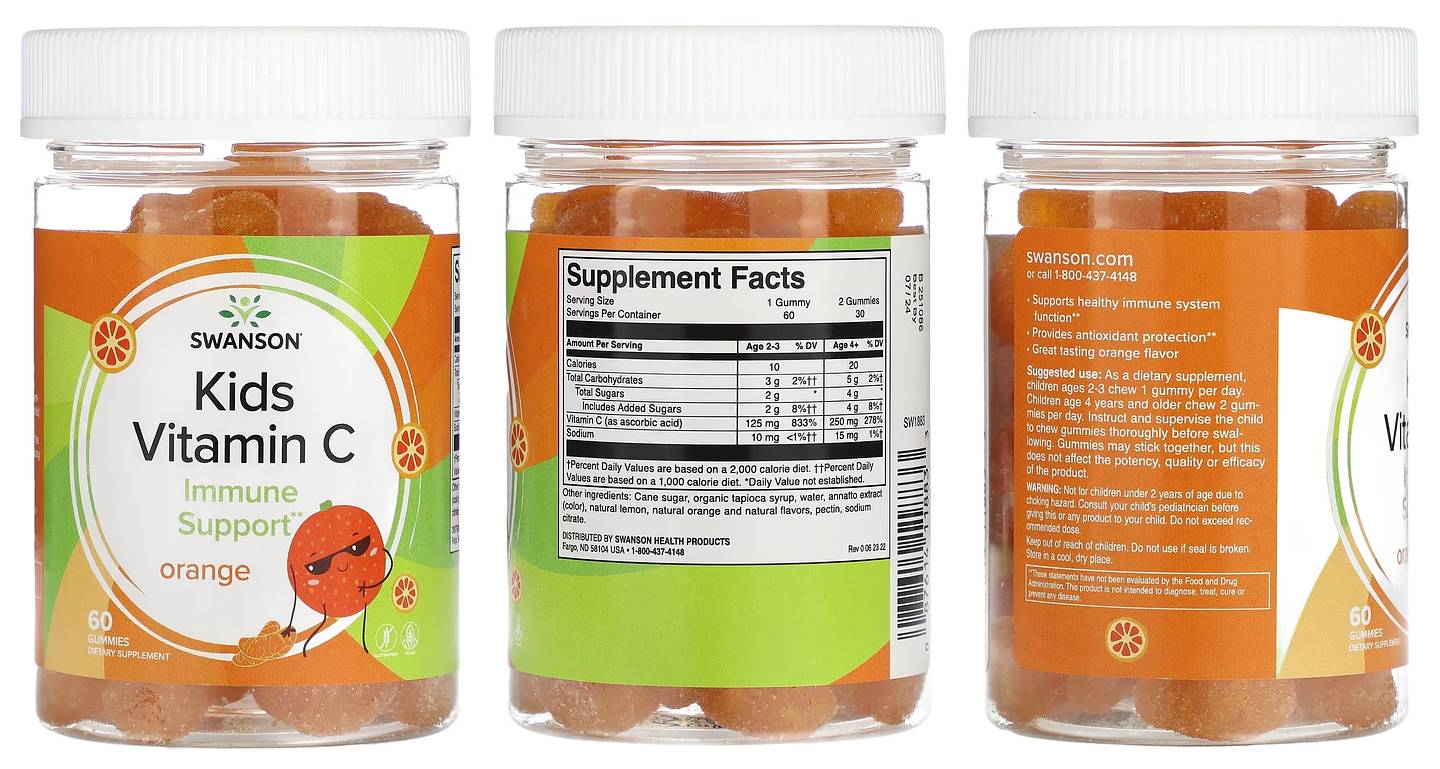 Swanson, Kids Vitamin C packaging