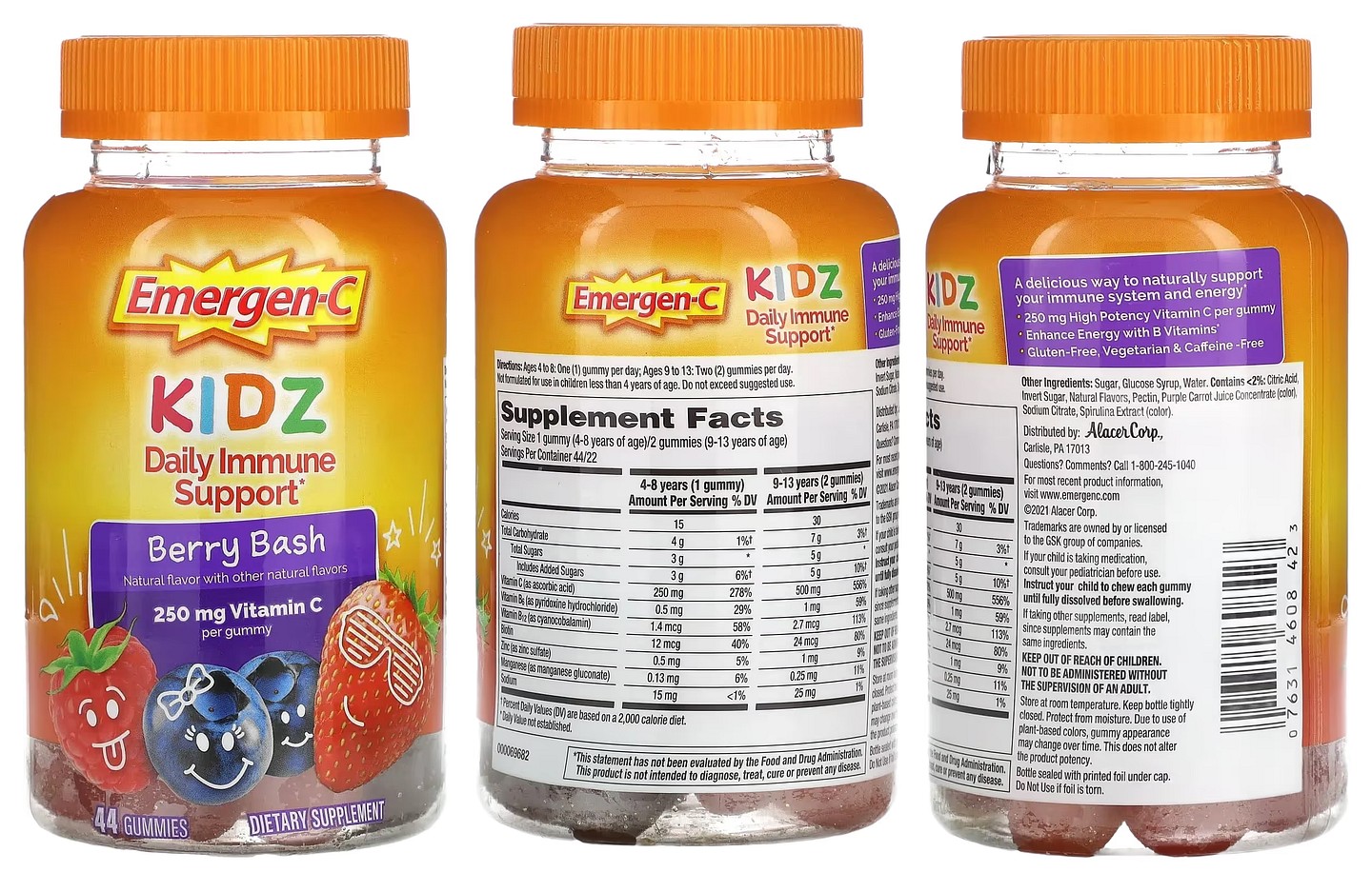 Emergen-C, Kidz Daily Immune Support, Berry Bash packaging