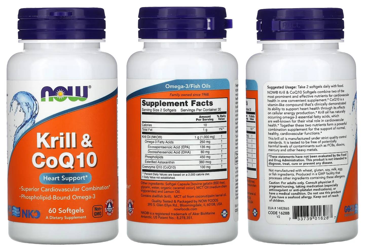 NOW Foods, Krill & CoQ10 packaging