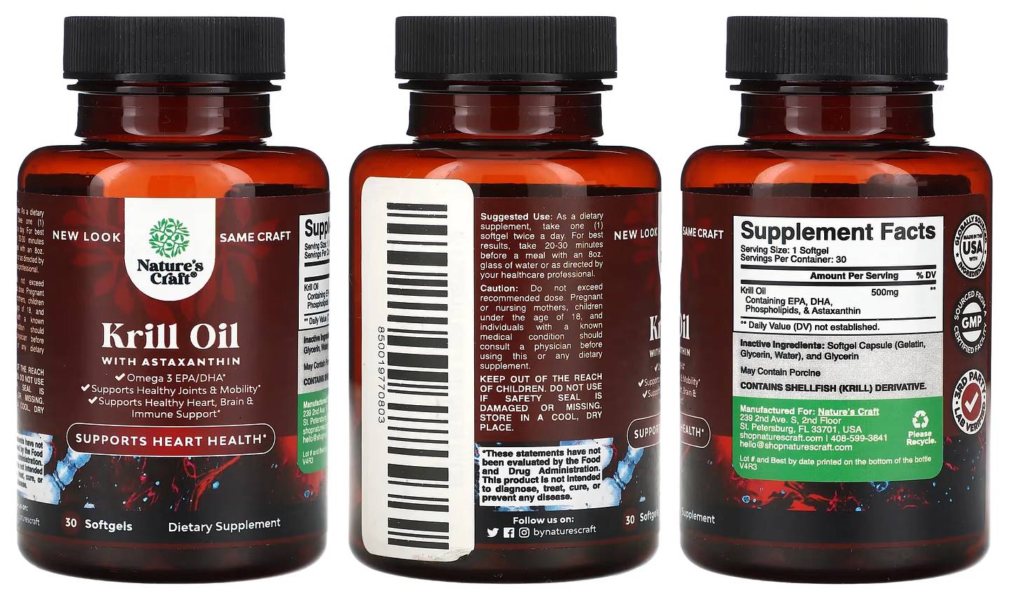 Nature's Craft, Krill Oil with Astaxanthin packaging