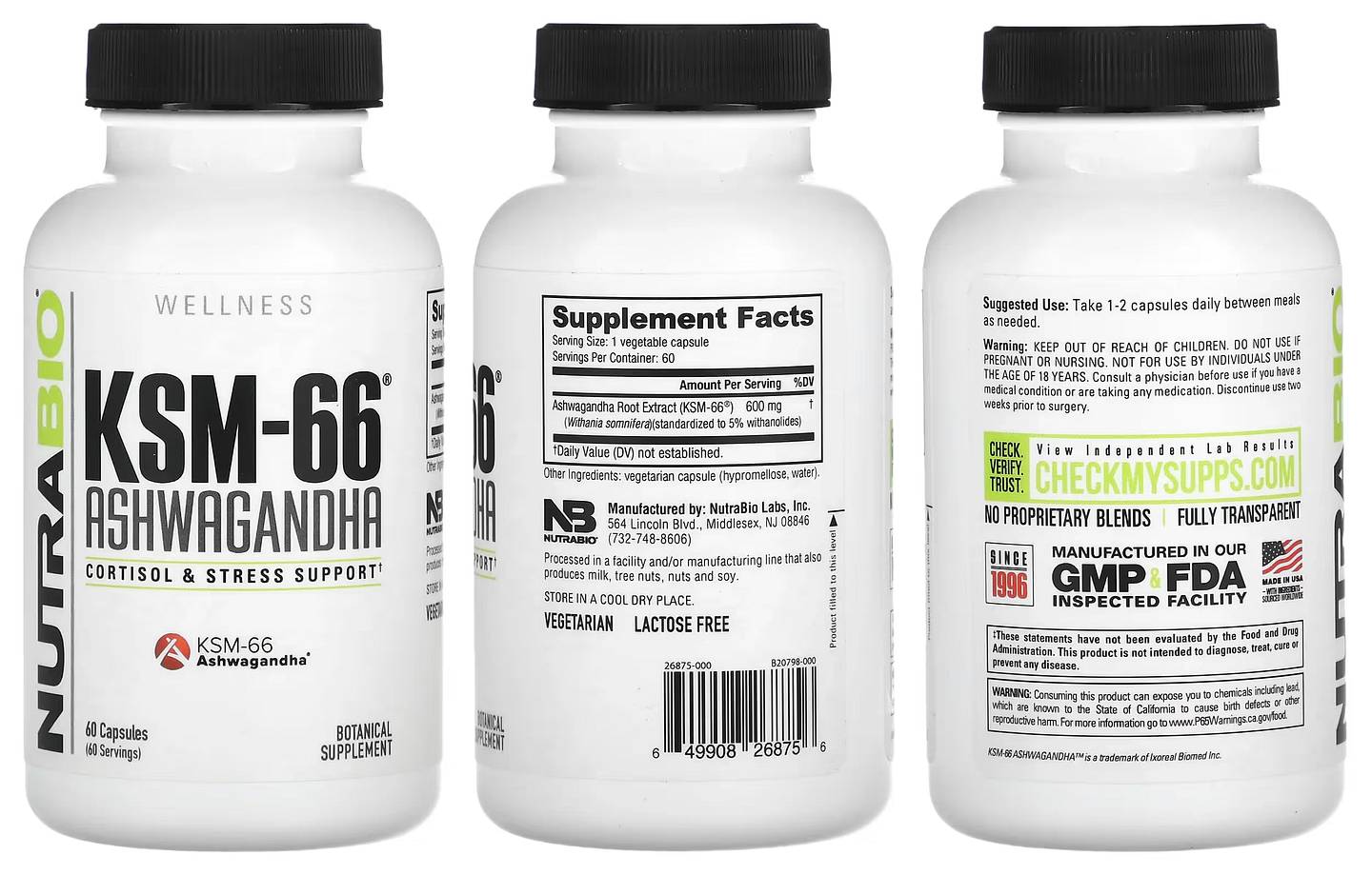 NutraBio, KSM-66 packaging