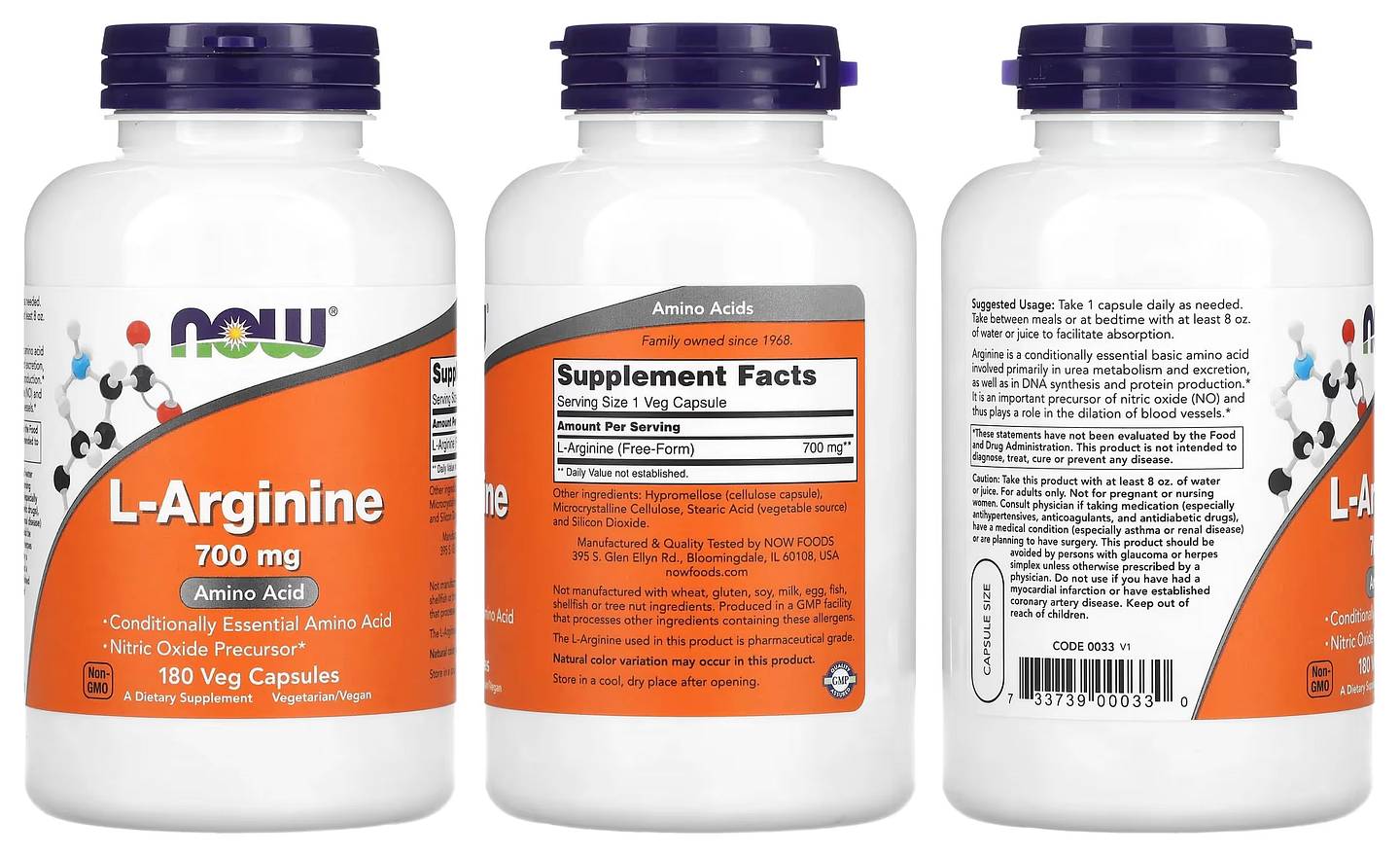 NOW Foods, L-Arginine packaging