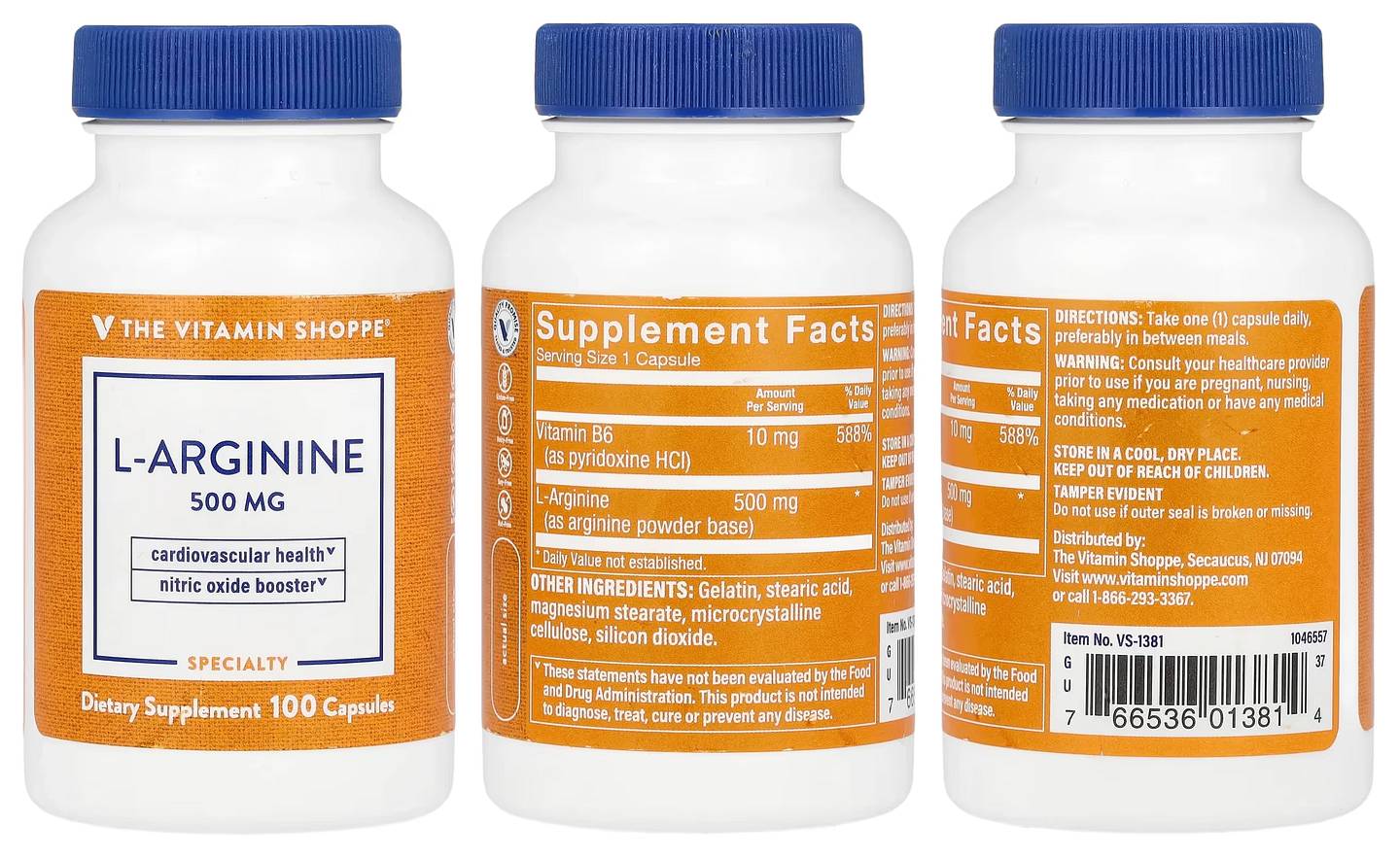 The Vitamin Shoppe, L-Arginine packaging