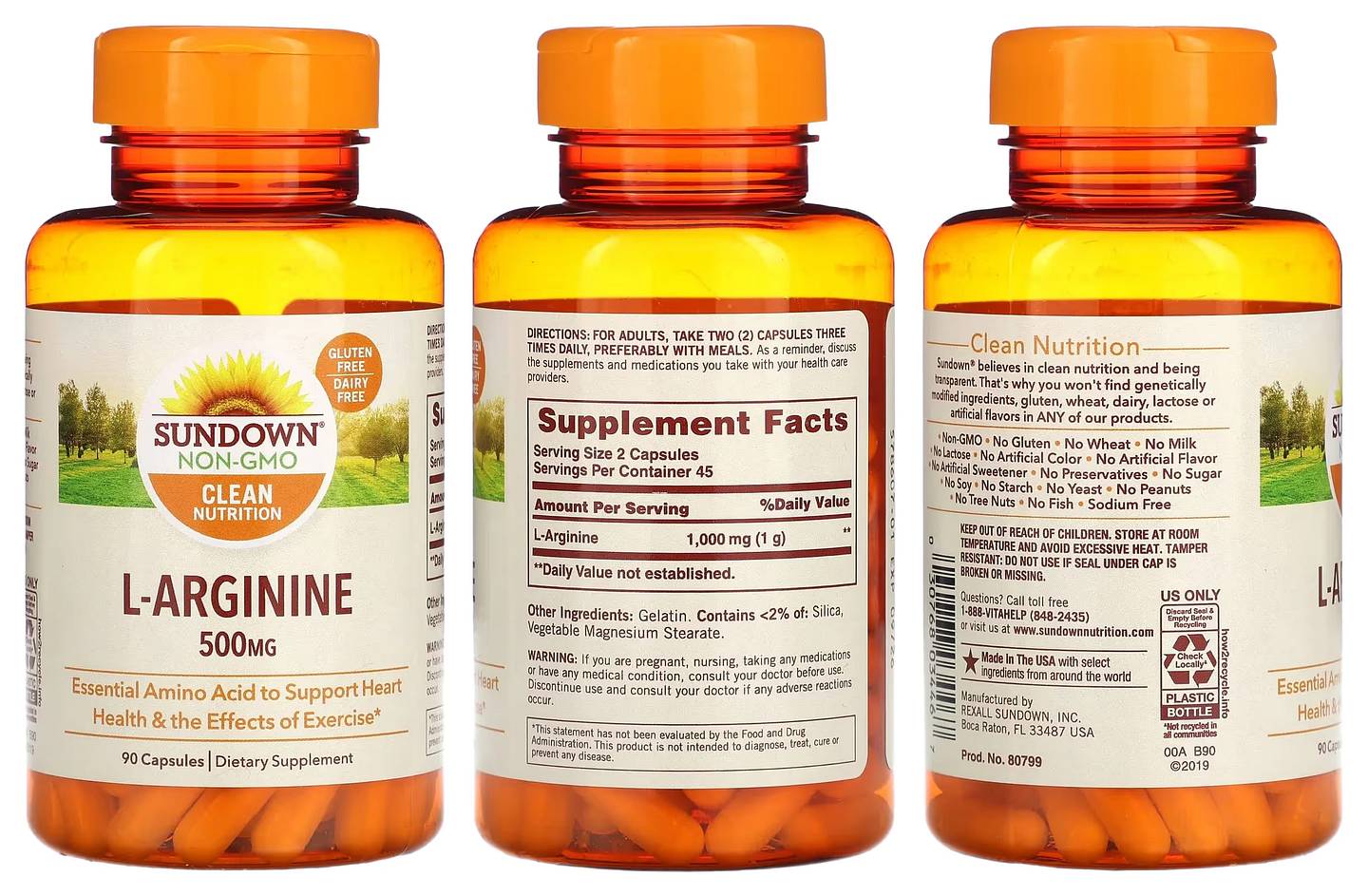 Sundown Naturals, L-Arginine packaging