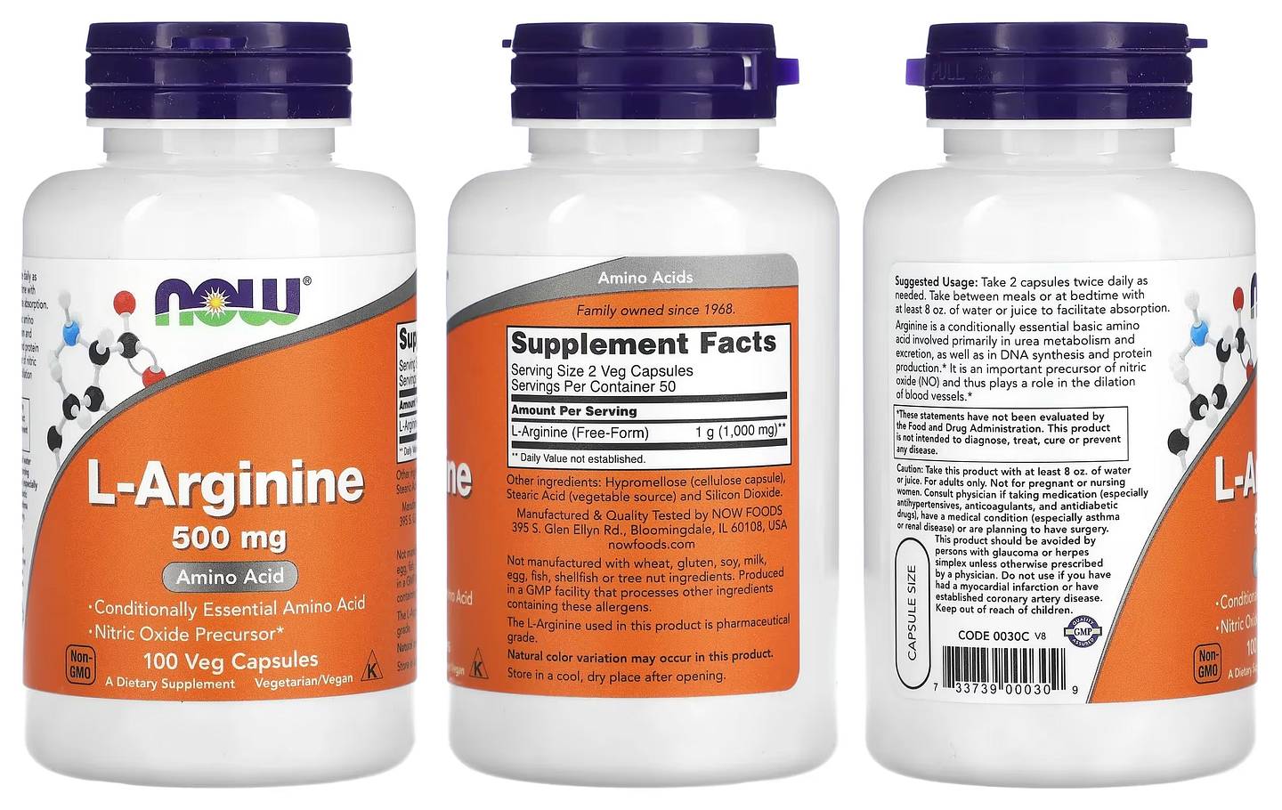 NOW Foods, L-Arginine packaging