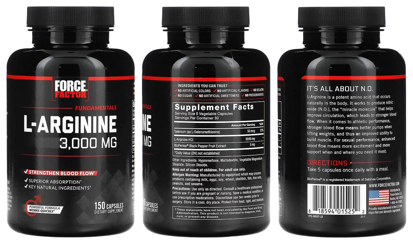 Force Factor, L-Arginine packaging