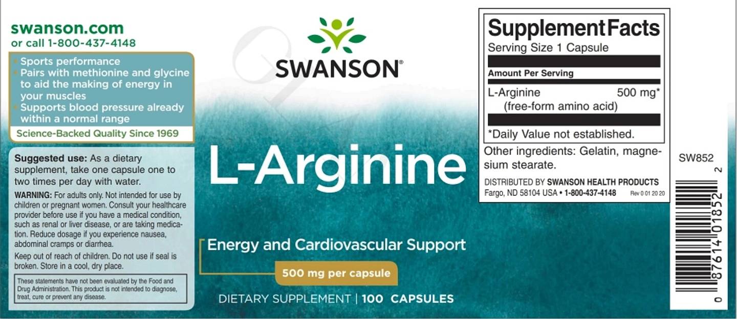 Swanson, L-Arginine label