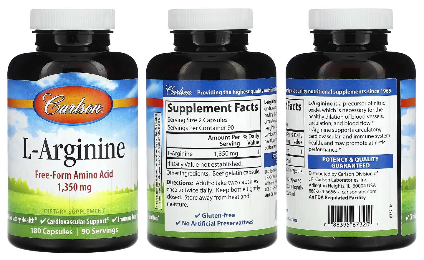 Carlson, L-Arginine packaging