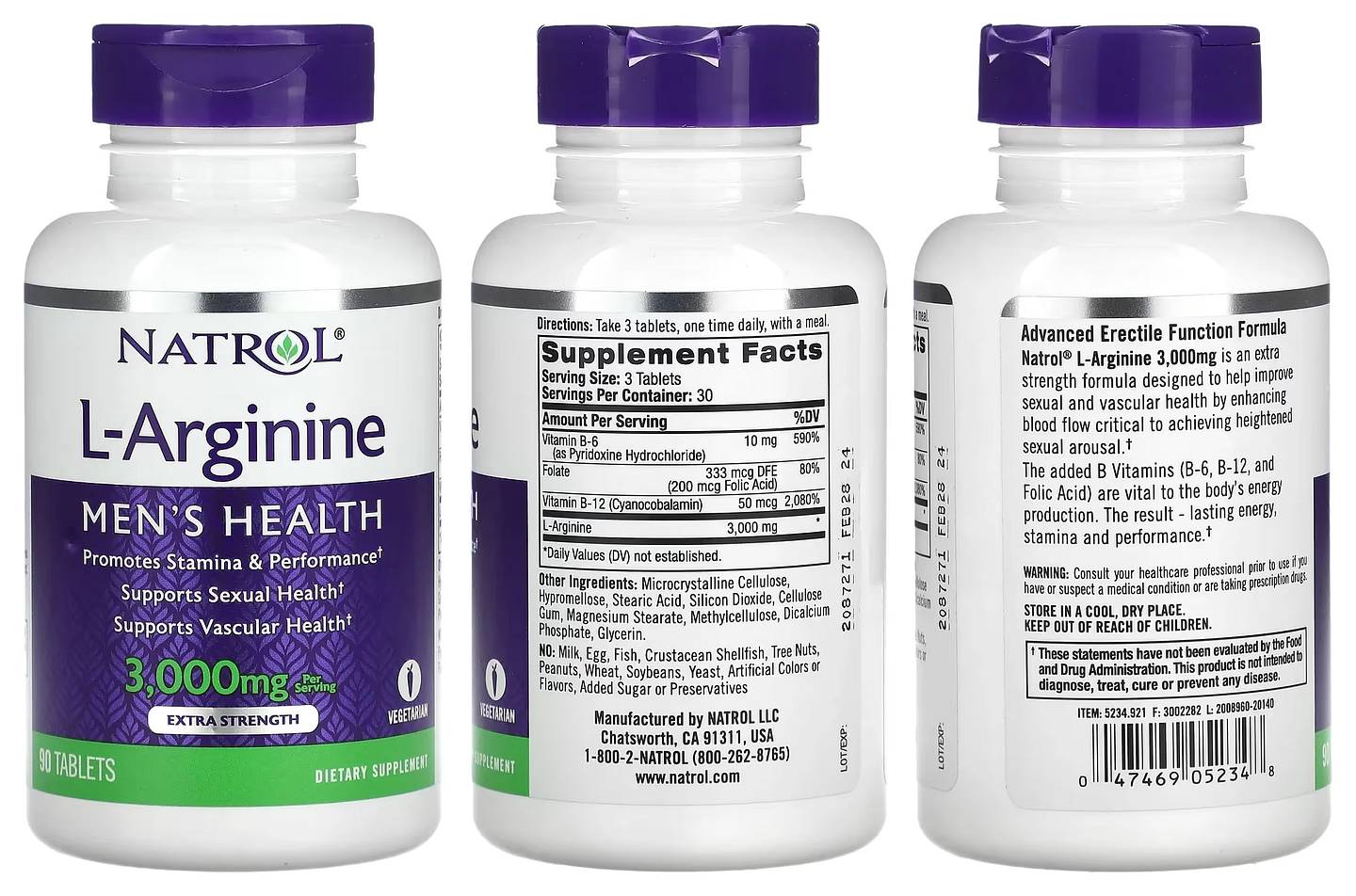 Natrol, L-Arginine packaging