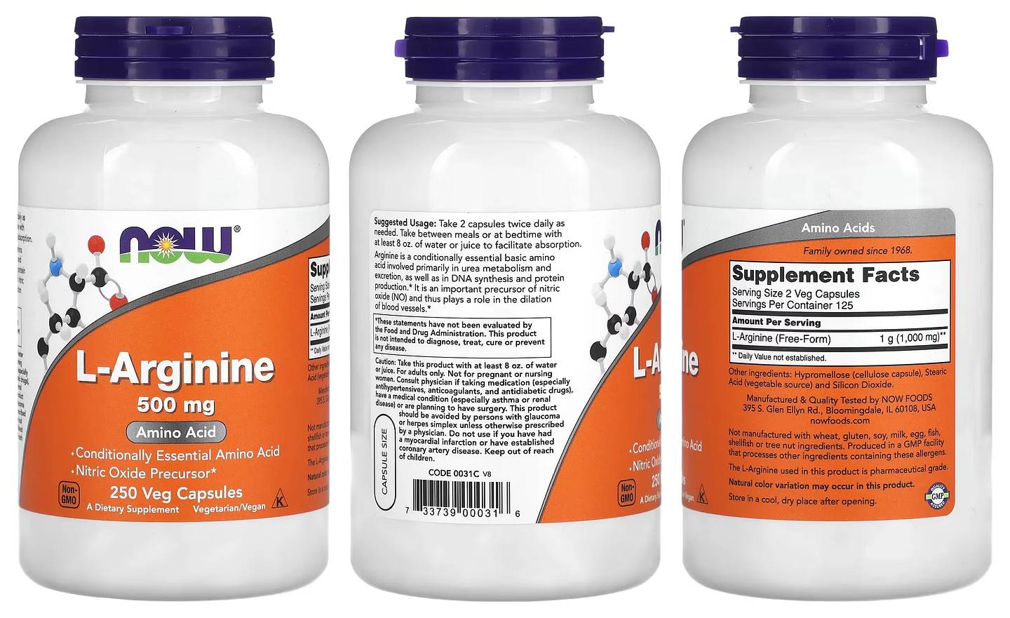 NOW Foods, L-Arginine packaging