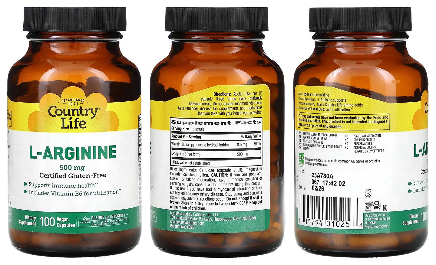 Country Life, L-Arginine packaging