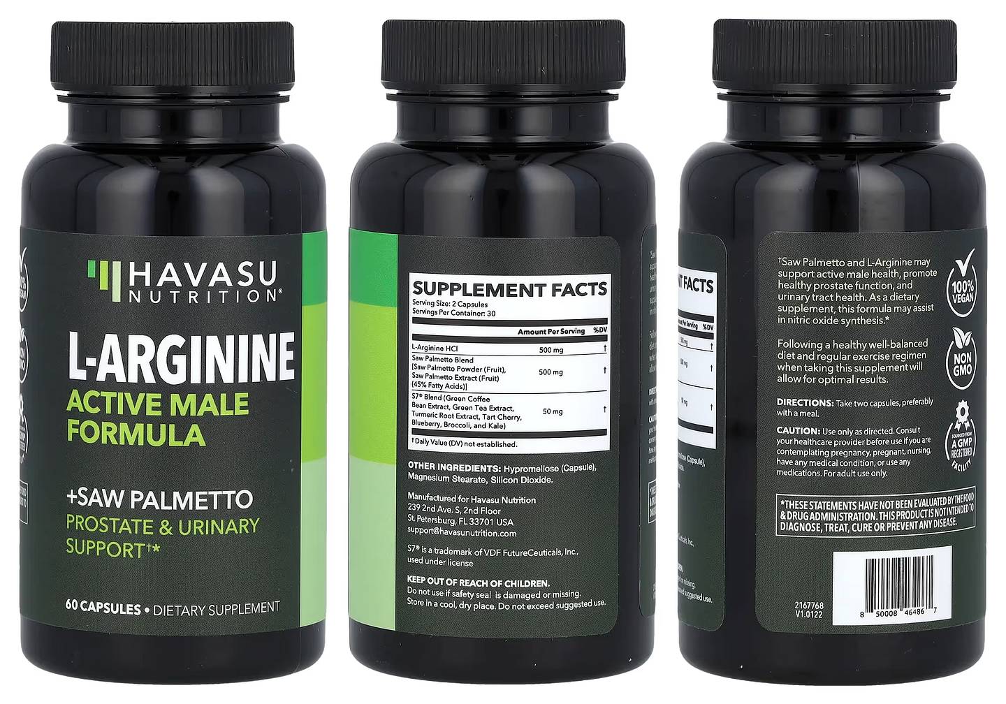 Havasu Nutrition, L-Arginine, Active Male Formula packaging