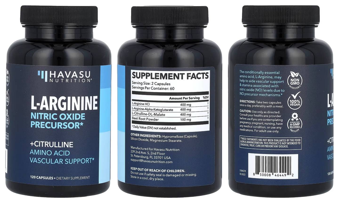 Havasu Nutrition, L-Arginine + Citrulline packaging