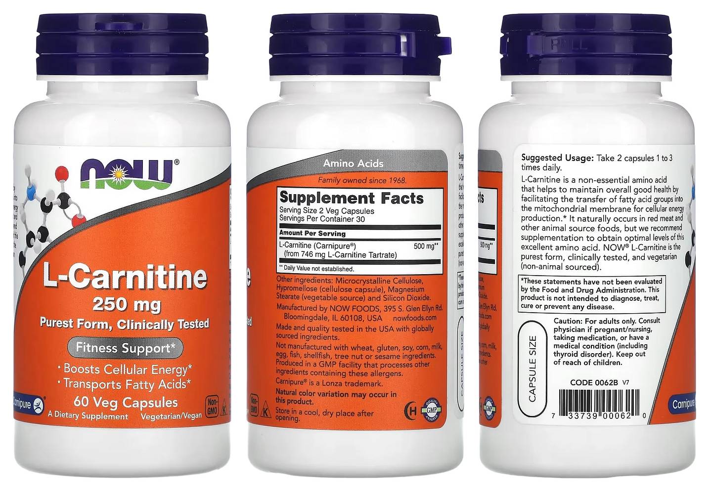 NOW Foods, L-Carnitine packaging