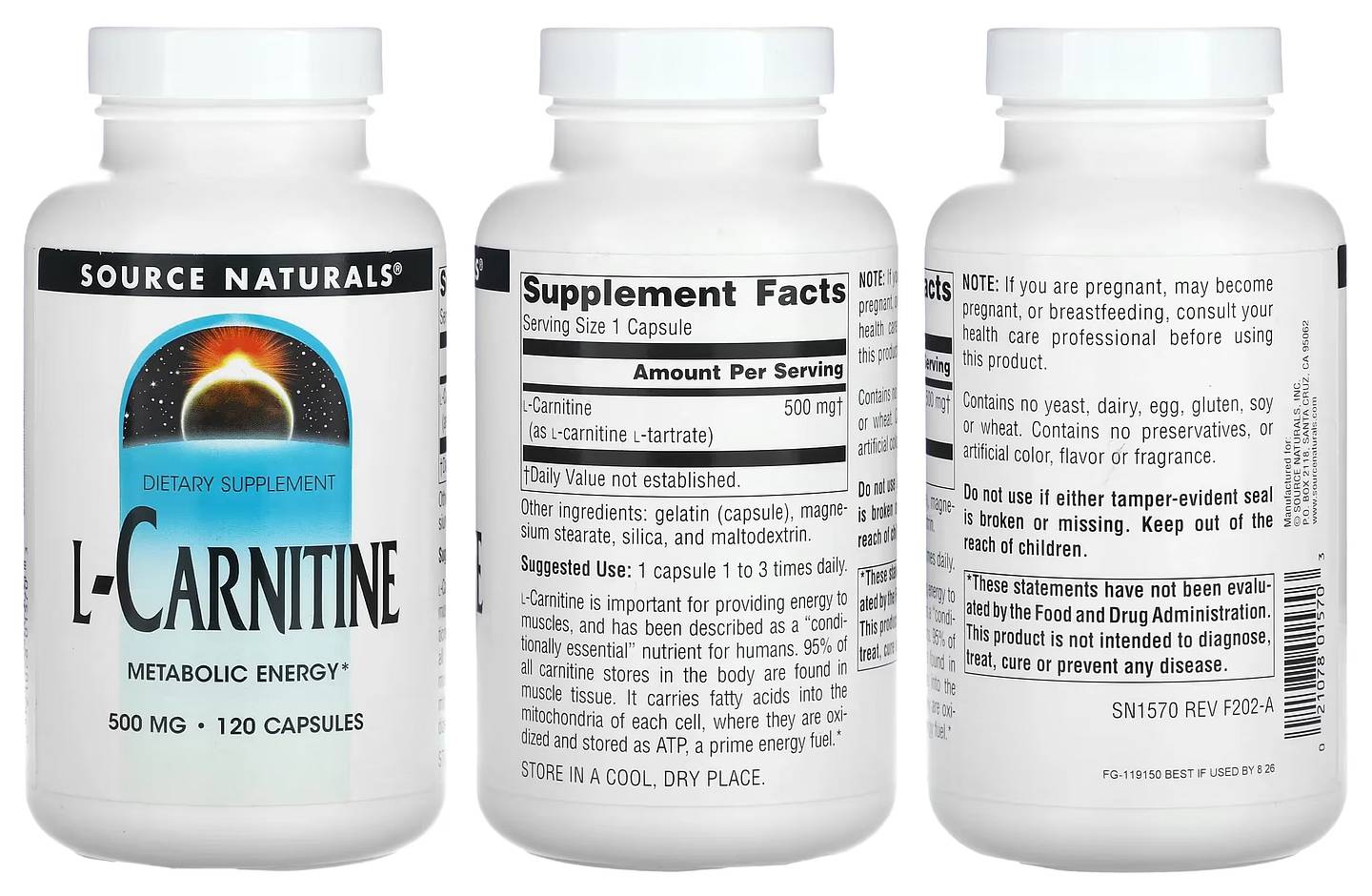 Source Naturals, L-Carnitine packaging