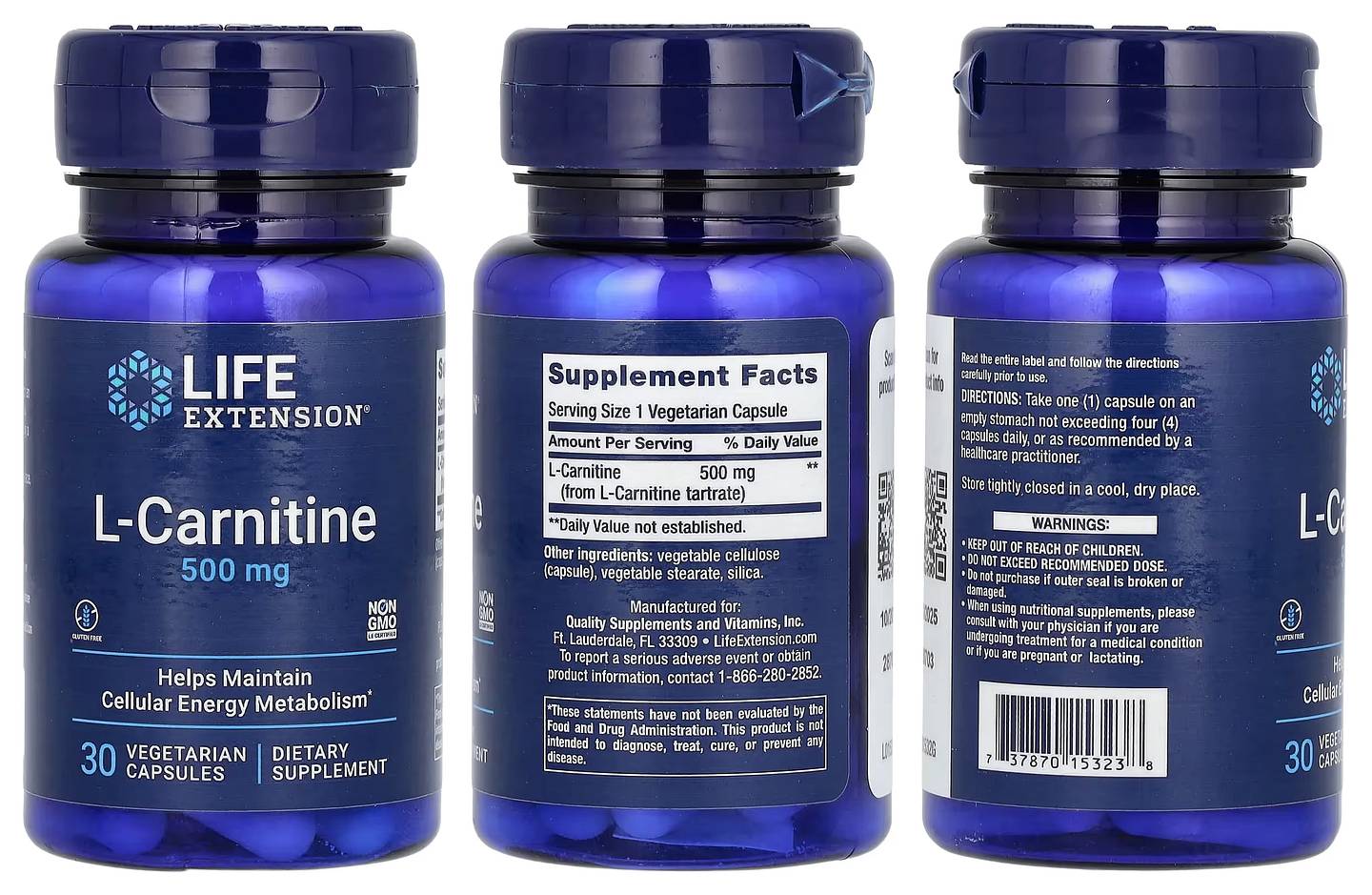 Life Extension, L-Carnitine packaging