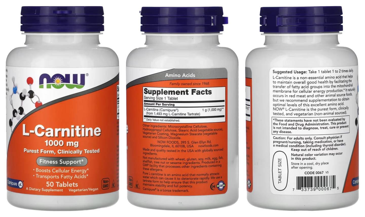 NOW Foods, L-Carnitine packaging