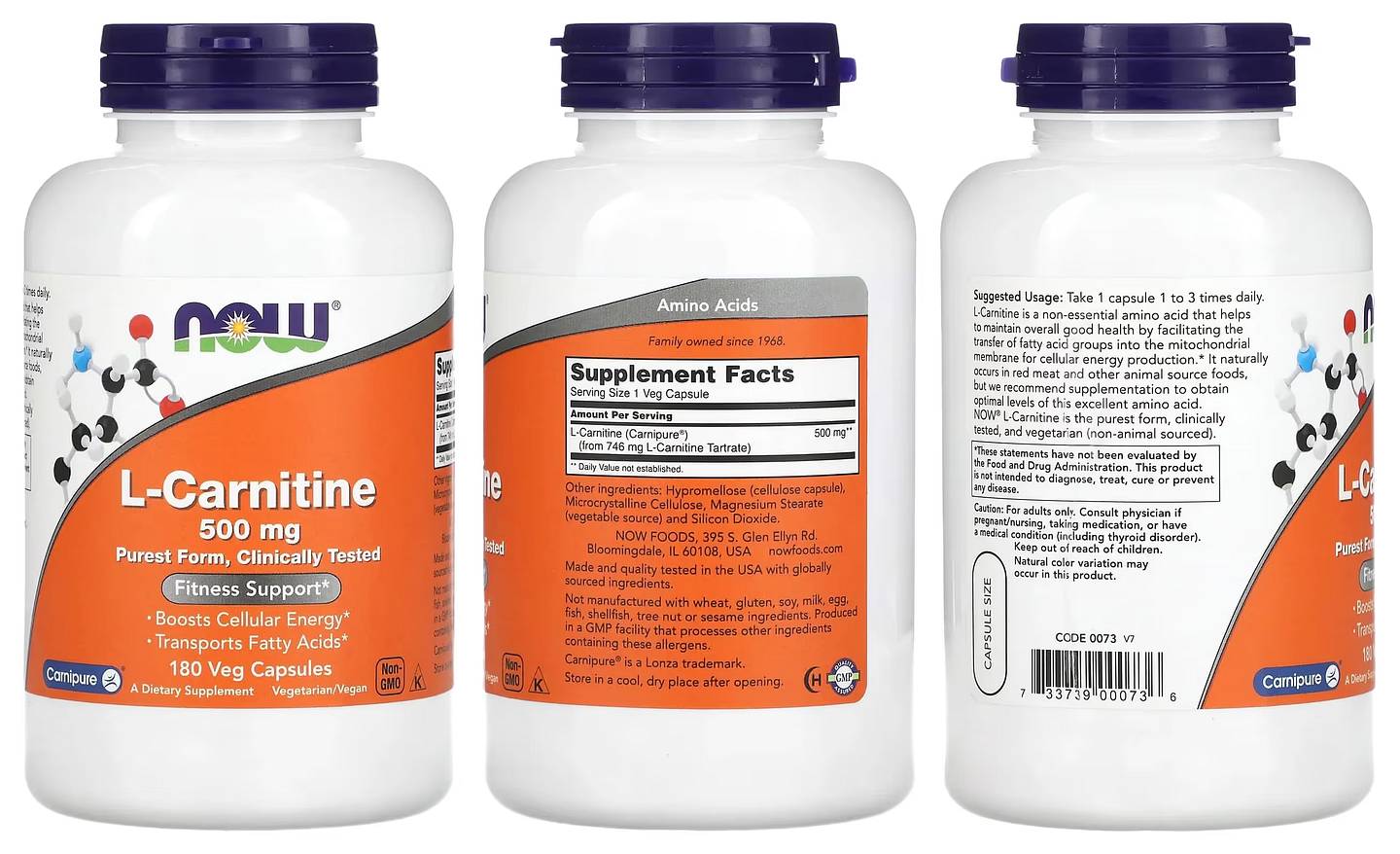 NOW Foods, L-Carnitine packaging