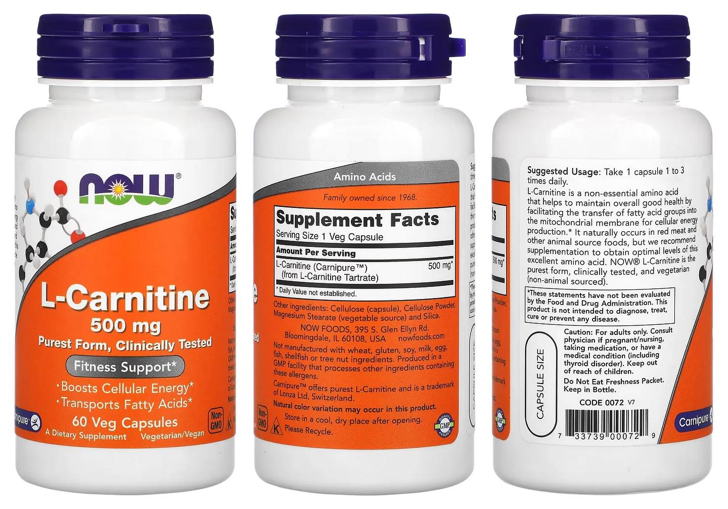 NOW Foods, L-Carnitine packaging