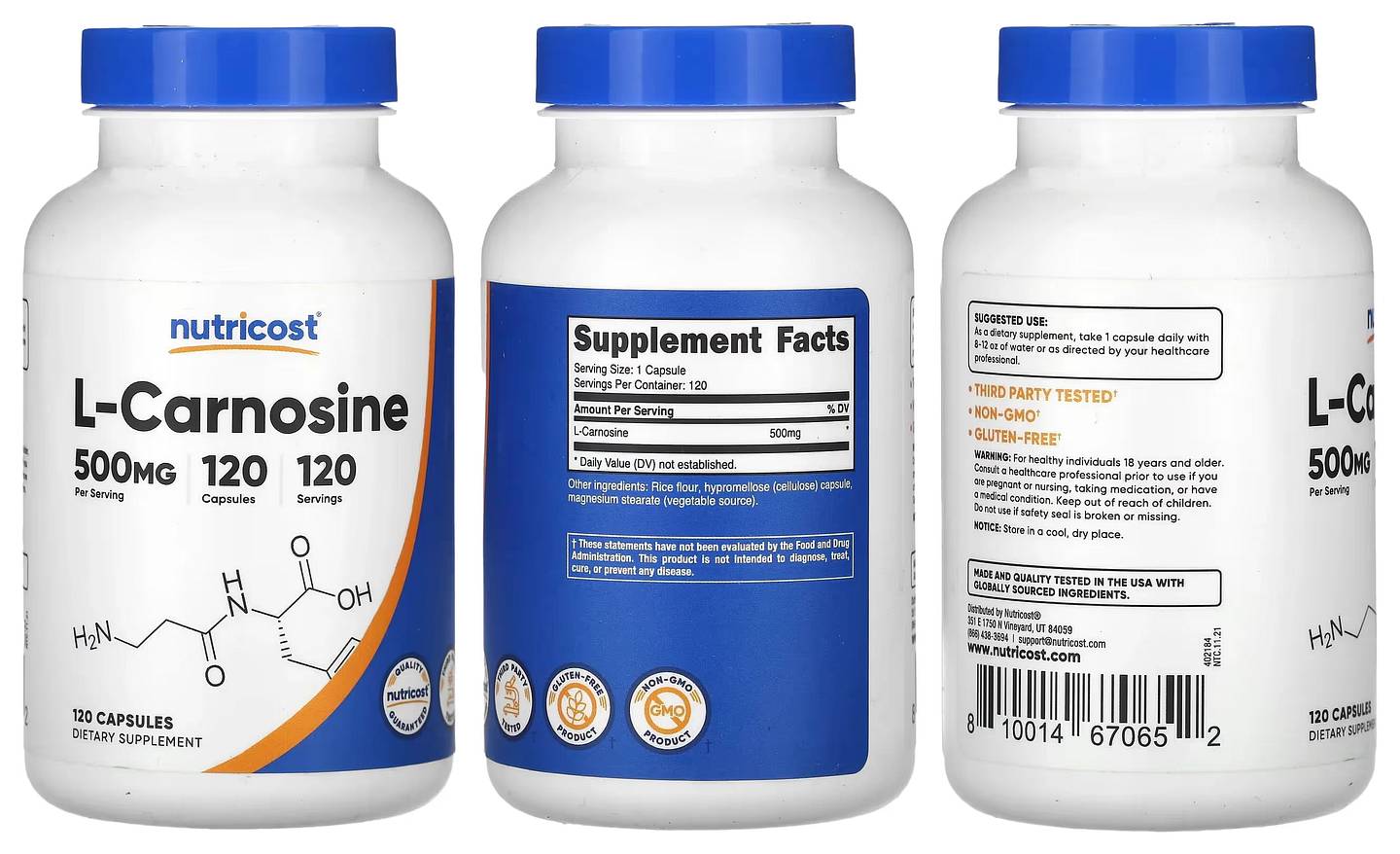 Nutricost, L-Carnosine packaging