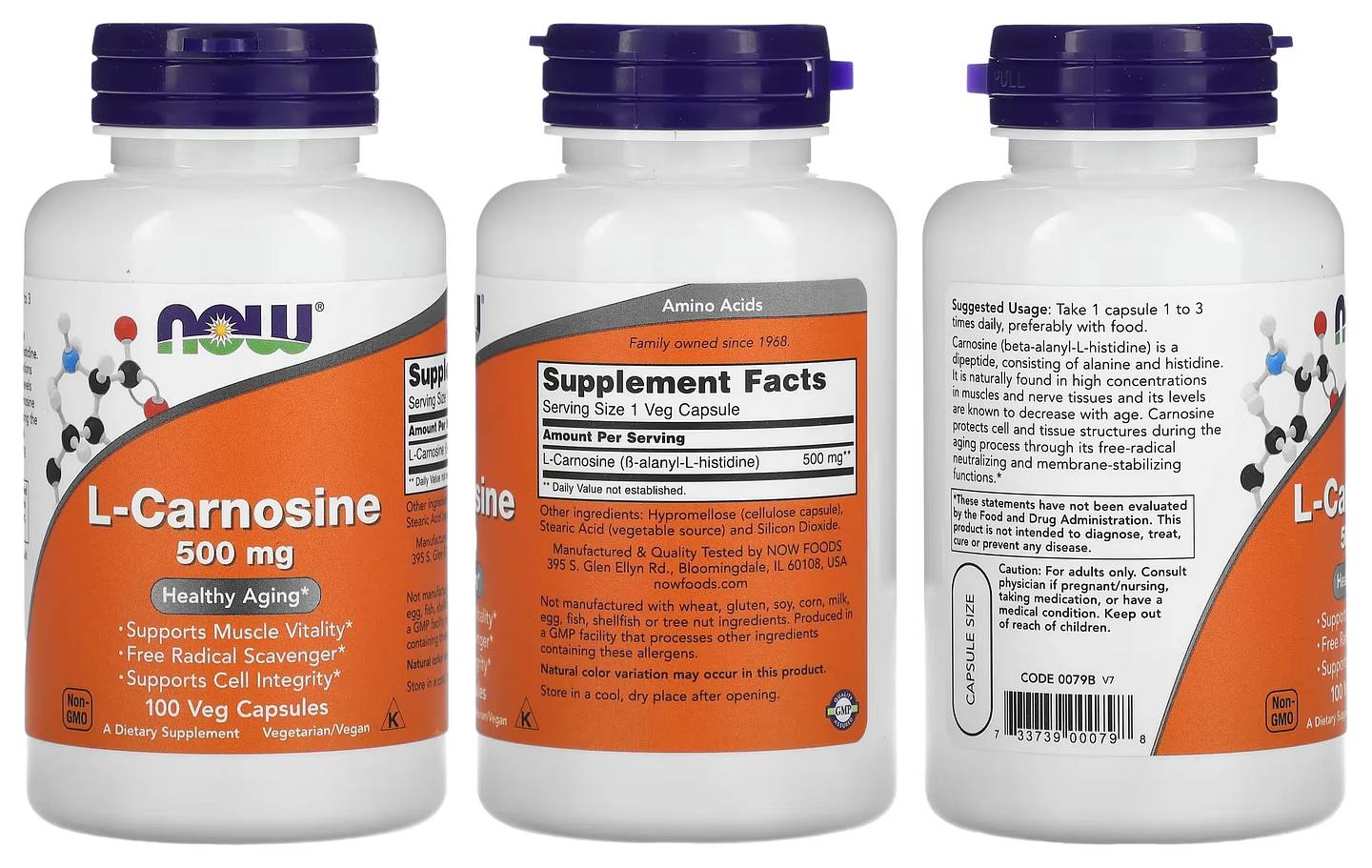 NOW Foods, L-Carnosine packaging