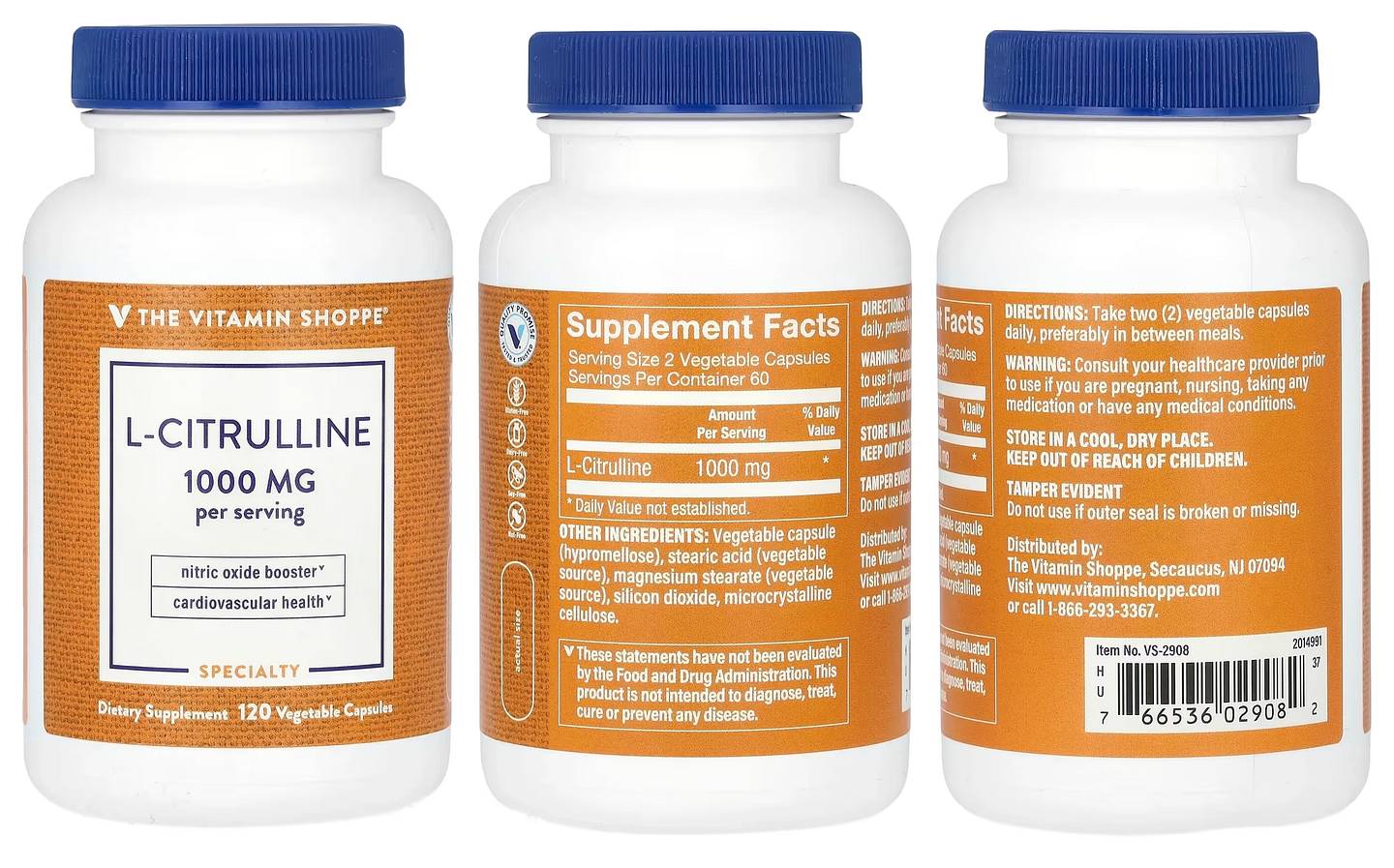 The Vitamin Shoppe, L-Citrulline, 1,000 mg packaging