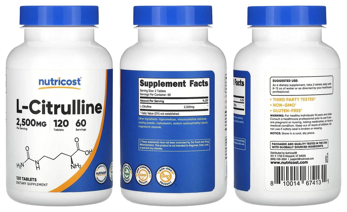 Nutricost, L-Citrulline packaging