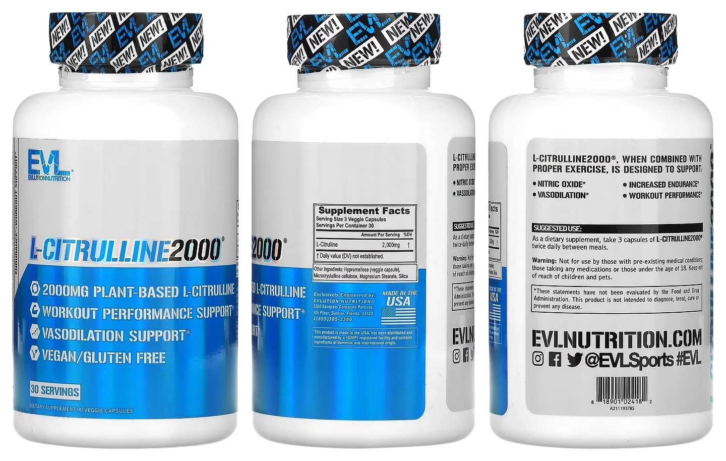 EVLution Nutrition, L-Citrulline2000 packaging