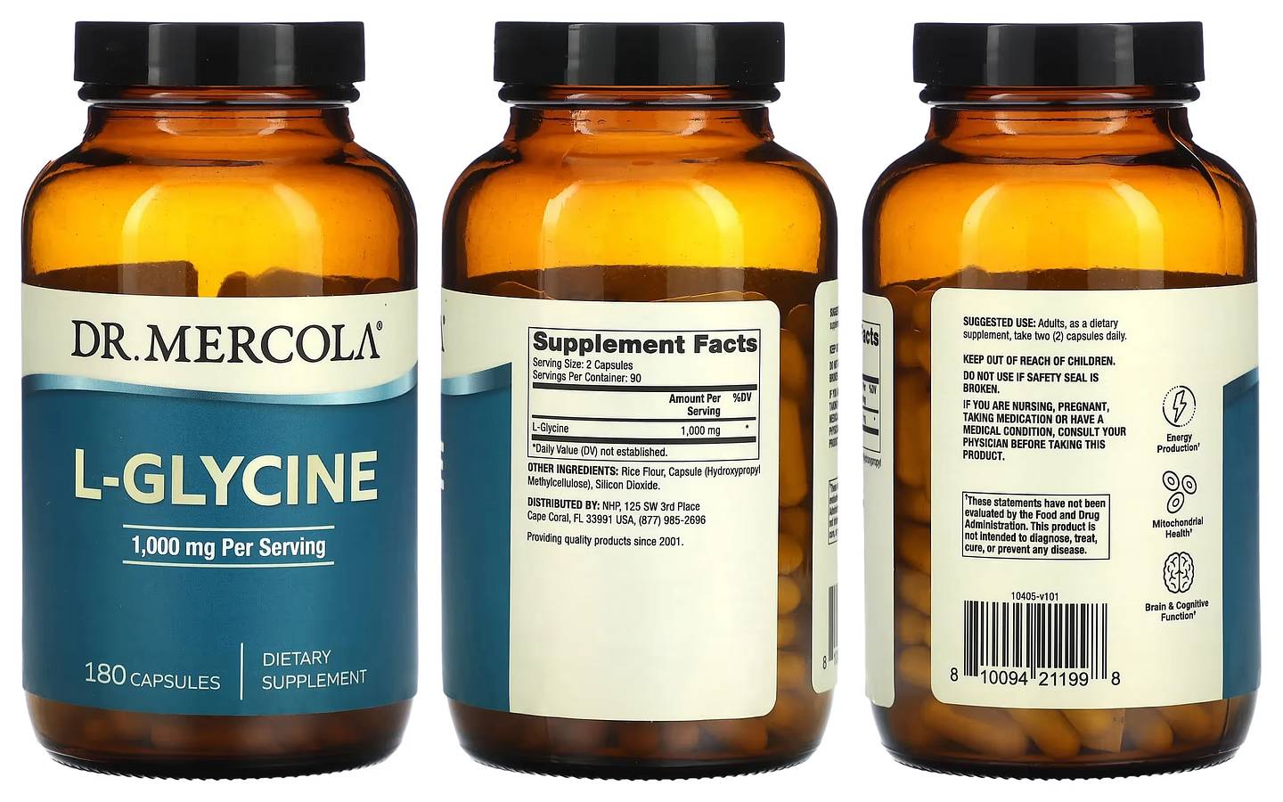 Dr. Mercola, L-Glycine packaging