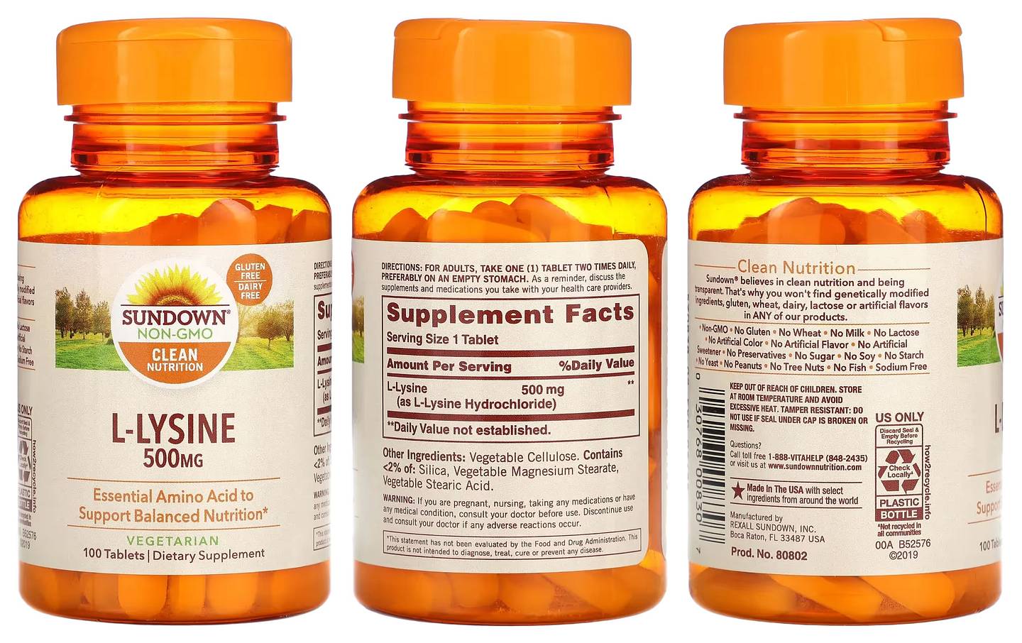 Sundown Naturals, L-Lysine packaging