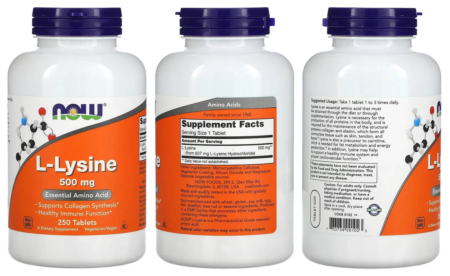 NOW Foods, L-Lysine packaging