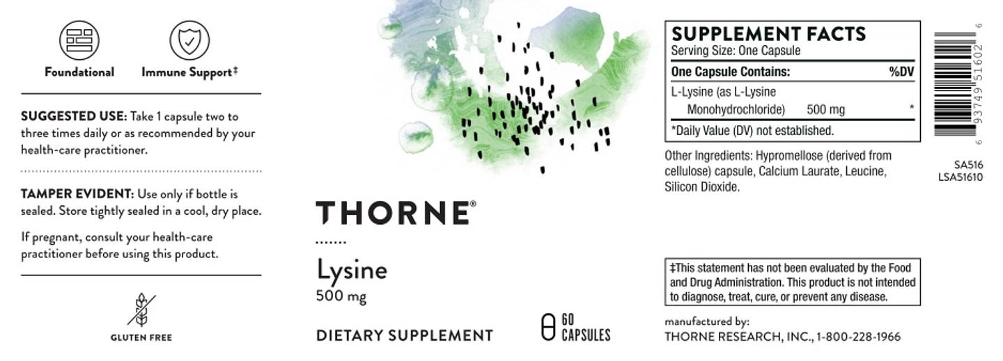 Thorne, L-Lysine label