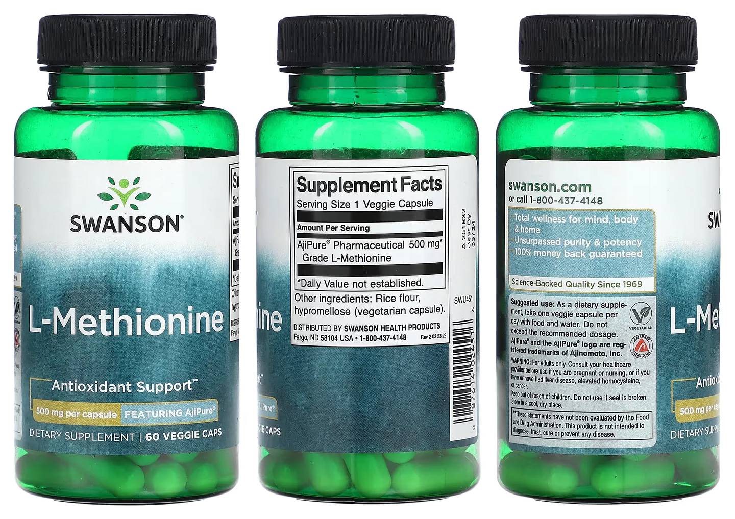 Swanson, L-Methionine packaging