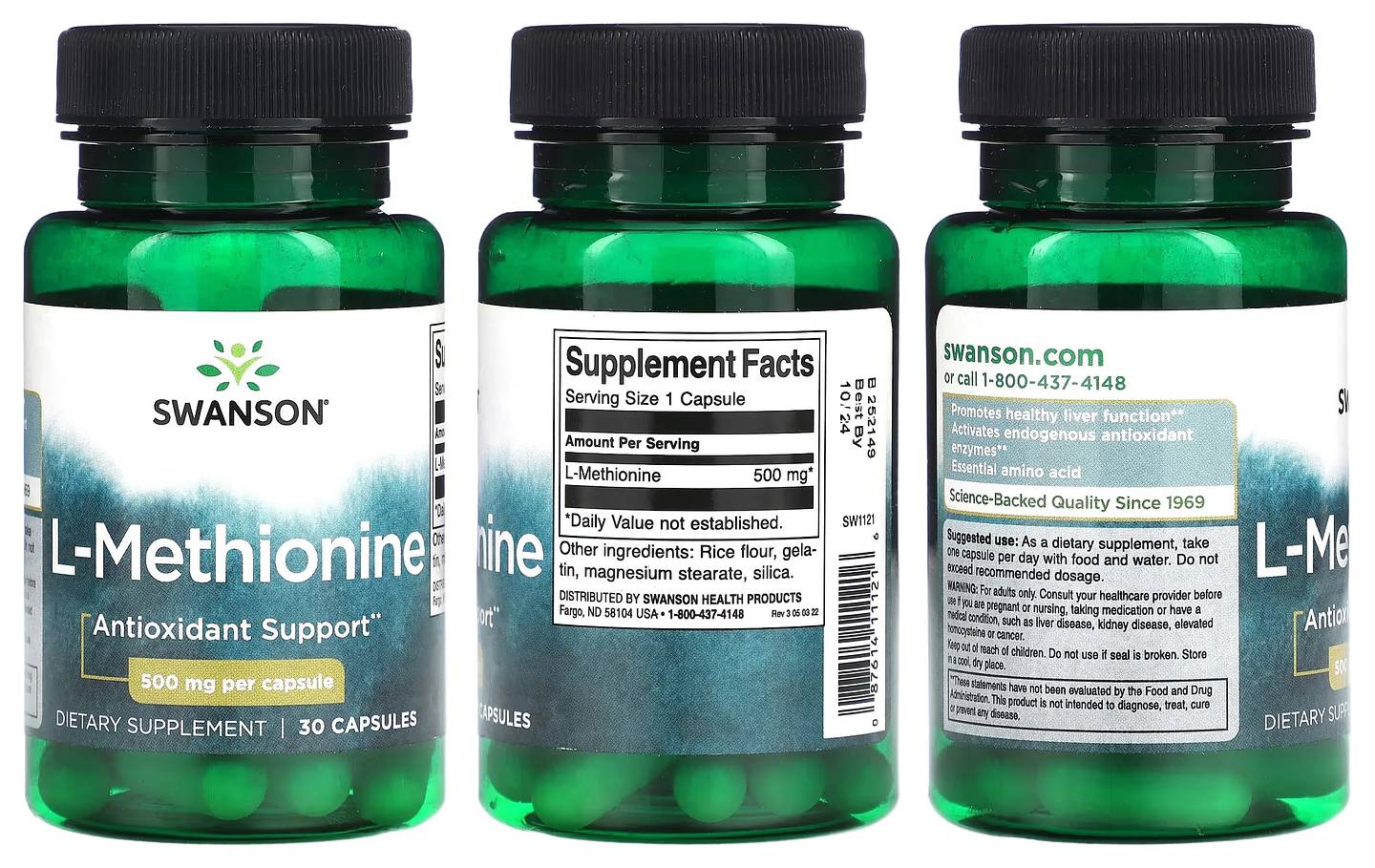 Swanson, L-Methionine packaging