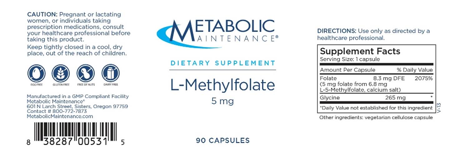 Metabolic Maintenance, L-Methylfolate label