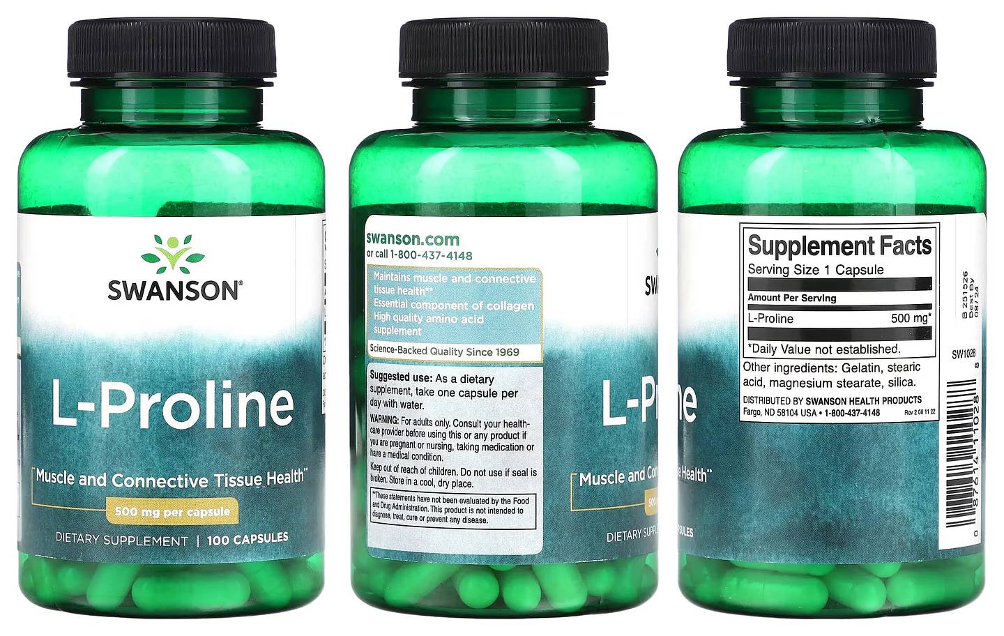 Swanson, L-Proline packaging