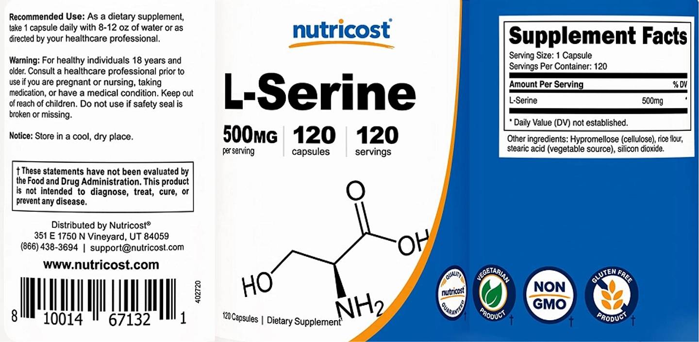 Nutricost, L-Serine label