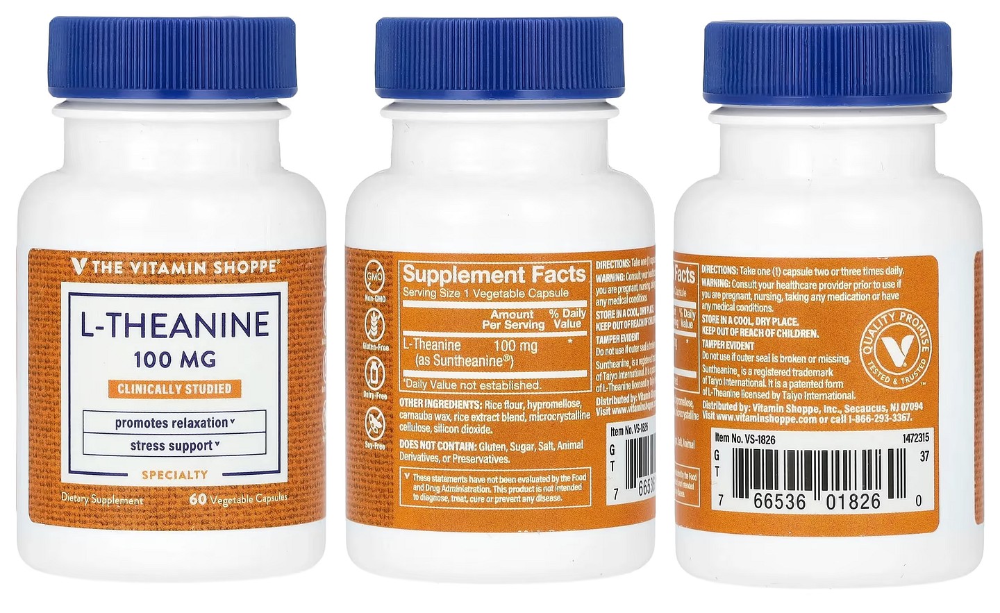The Vitamin Shoppe, L-Theanine packaging