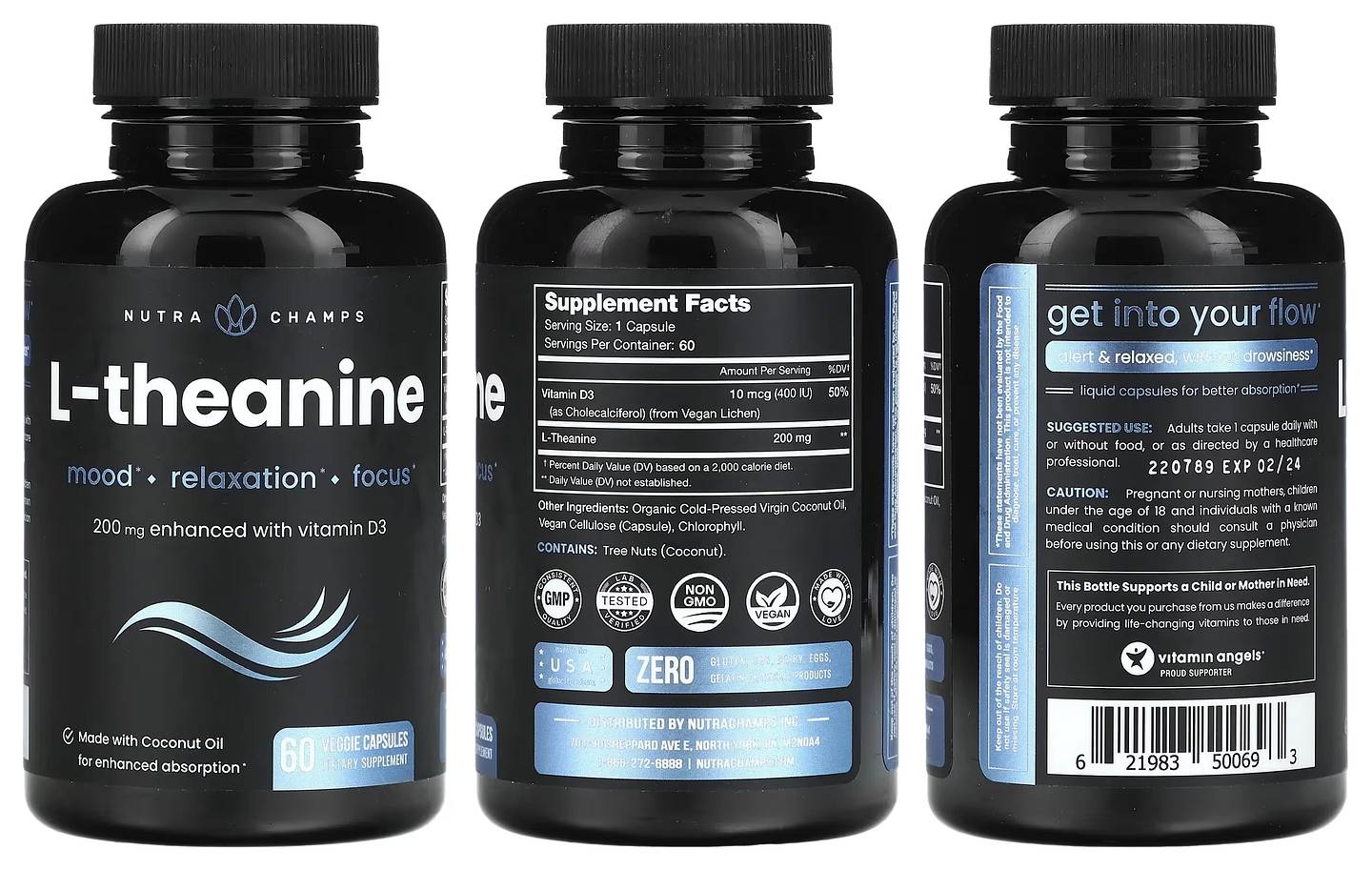 NutraChamps, L-Theanine packaging