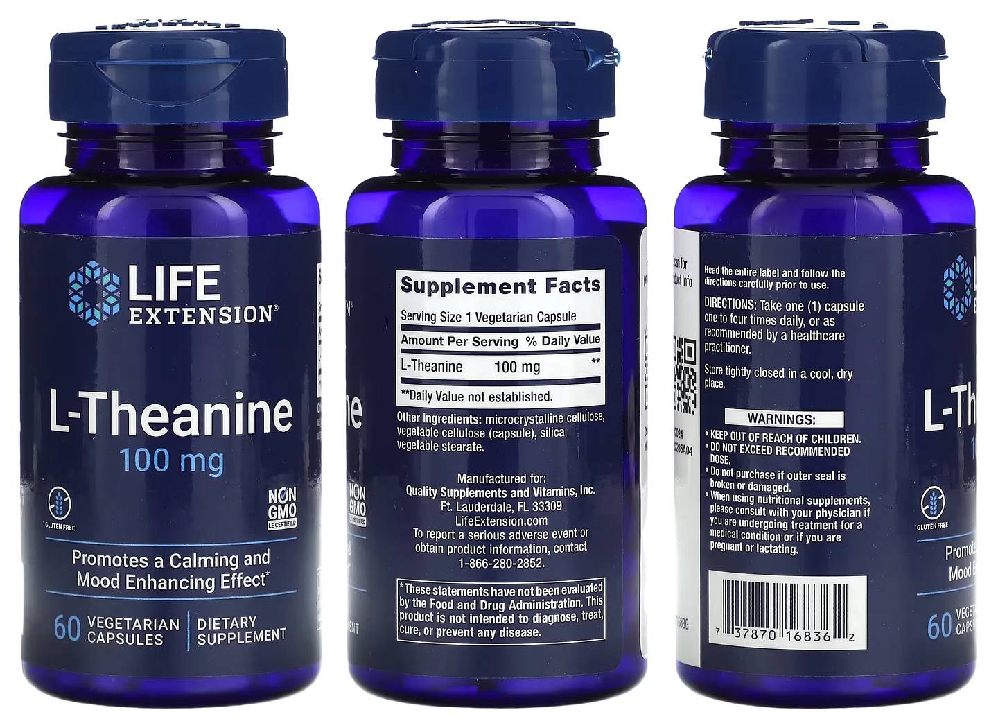 Life Extension, L-Theanine packaging