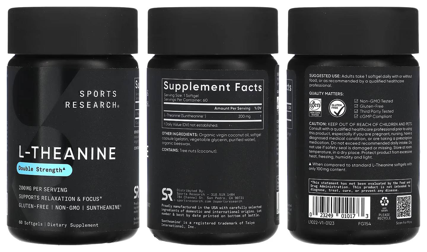 Sports Research, L-Theanine packaging