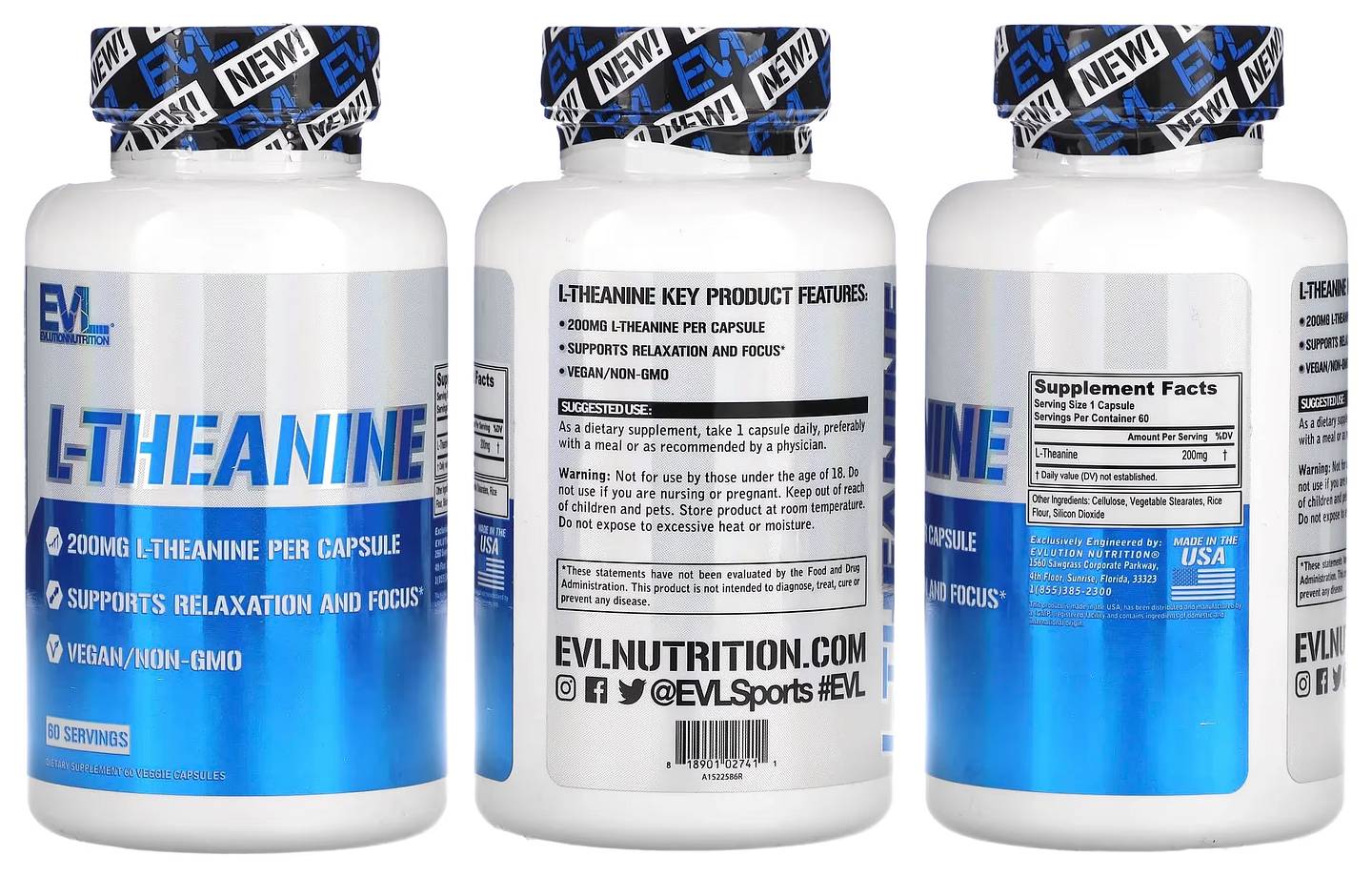 EVLution Nutrition, L-Theanine packaging