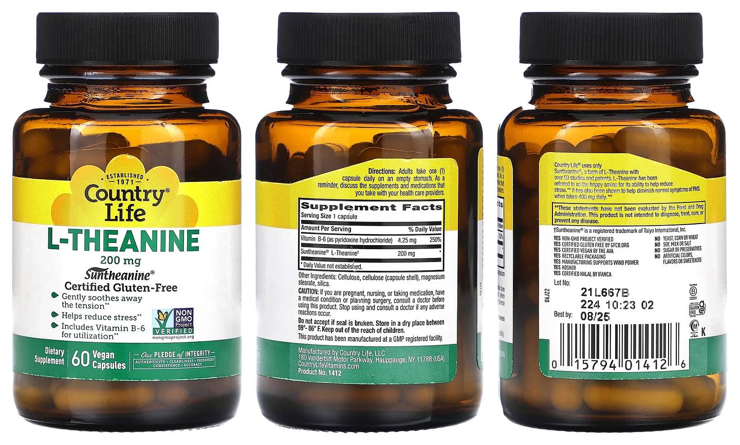 Country Life, L-Theanine packaging