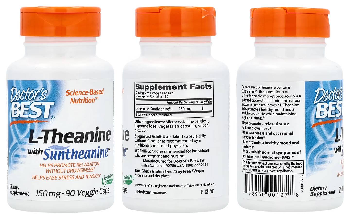 Doctor's Best, L-Theanine with Suntheanine packaging