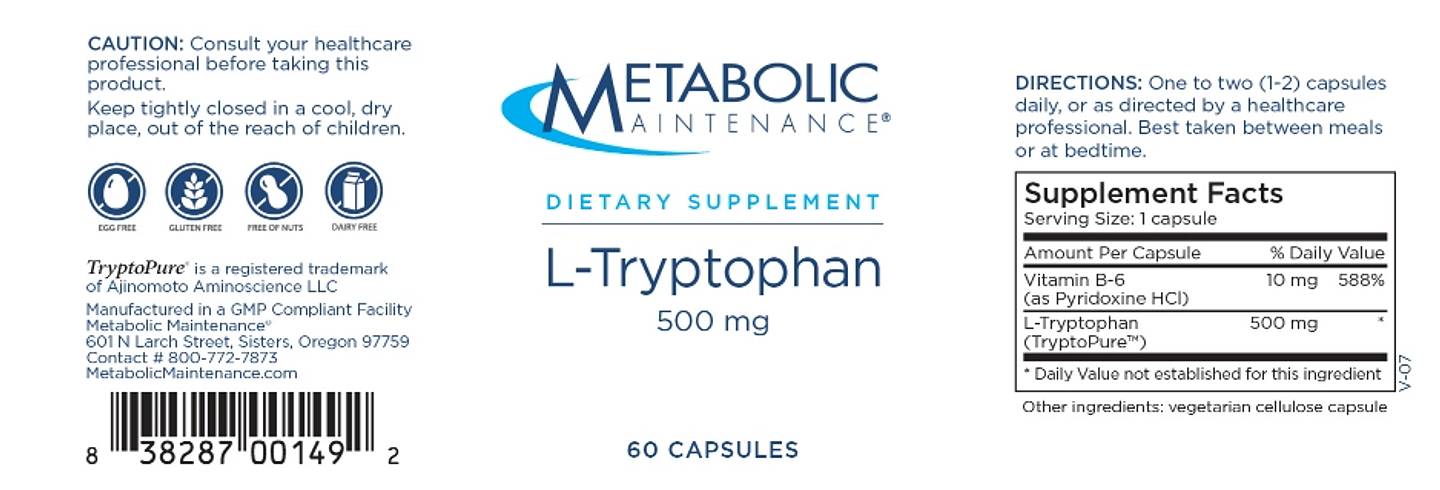 Metabolic Maintenance, L-Tryptophan label