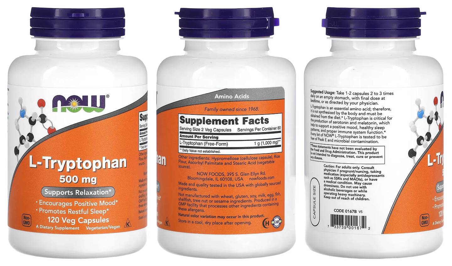 NOW Foods, L-Tryptophan packaging